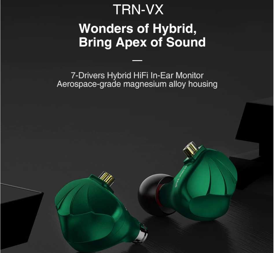 Нови- неотваряни  TRN VX Слушалки тип iem 1DD+6BA