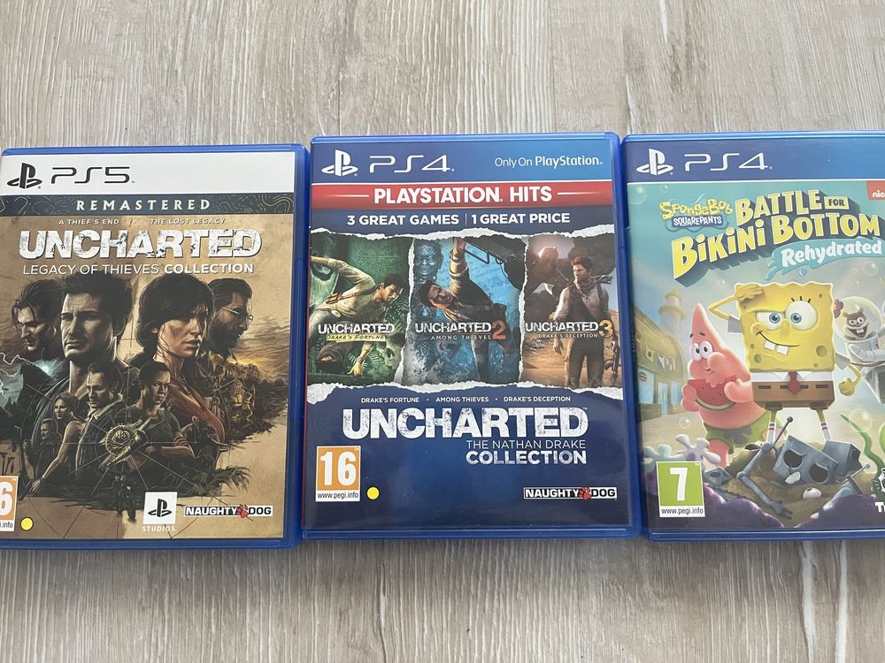 Uncharted full collection and sponge bob