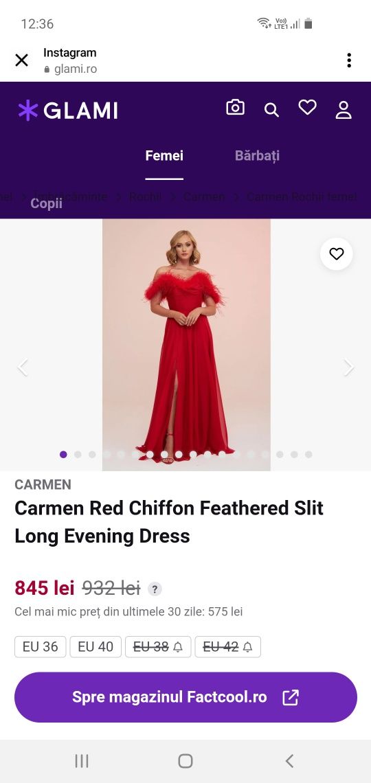 Rochie rosie lunga