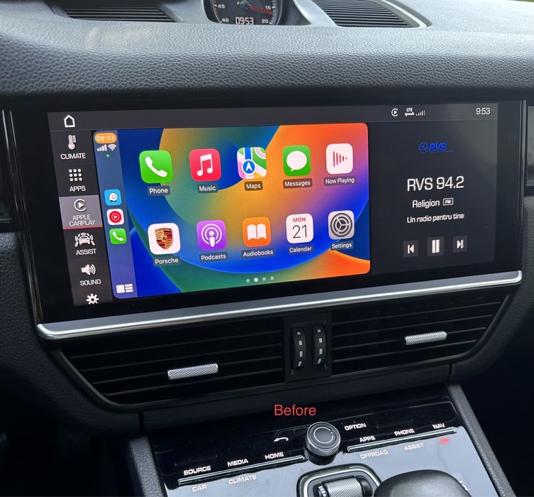 Full Screen Wireless Apple Carplay si Android Auto VW Touareg Porsche