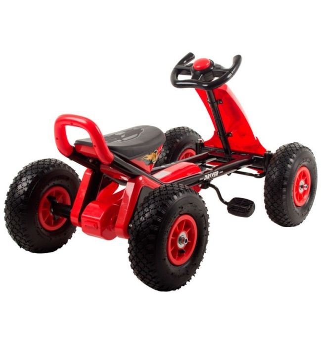 Vand kart cu pedale roșu cu negru