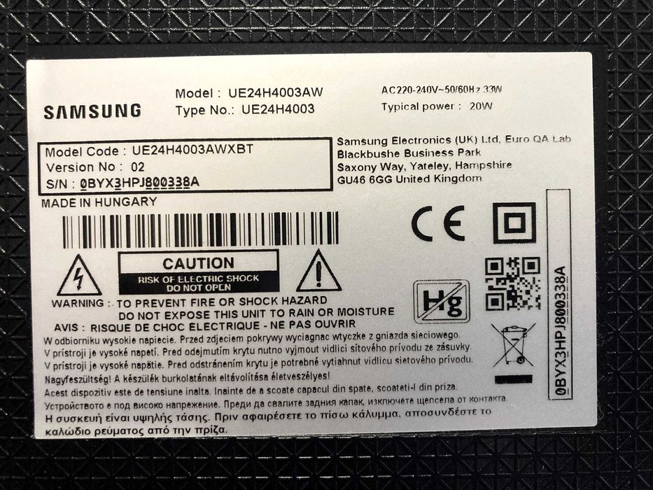 TV Samsung 61cm (24") UE24H4003AW