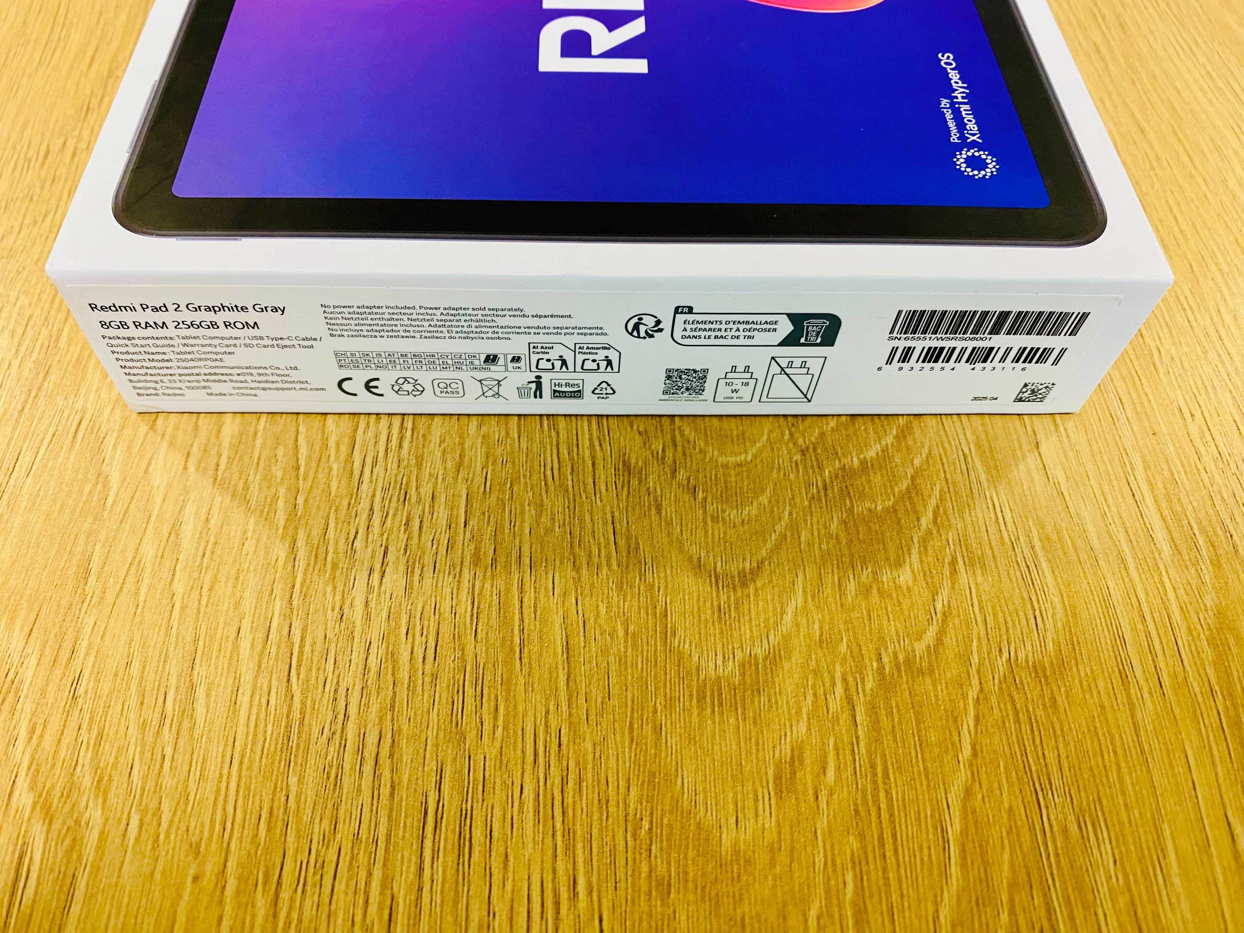 НОВ ! Таблет Redmi Pad 2, 11", 8GB RAM, 256GB ROM, 4G, Graphite Gray