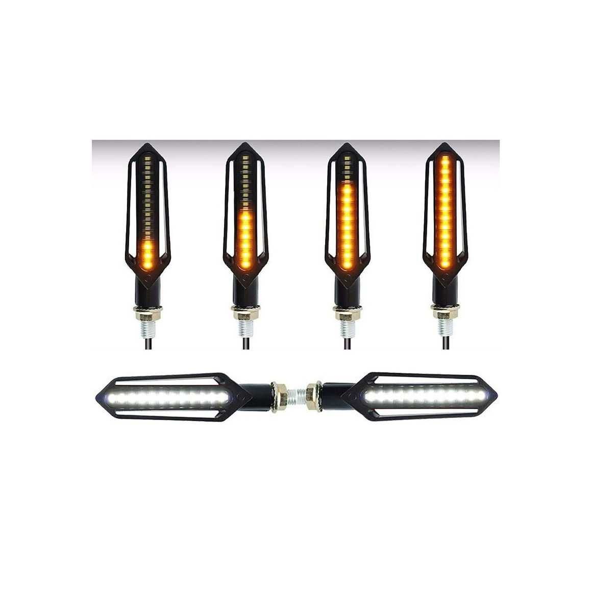 Бягащи мигачи за Мотор с дневни светлини 24 LED - 2 броя.