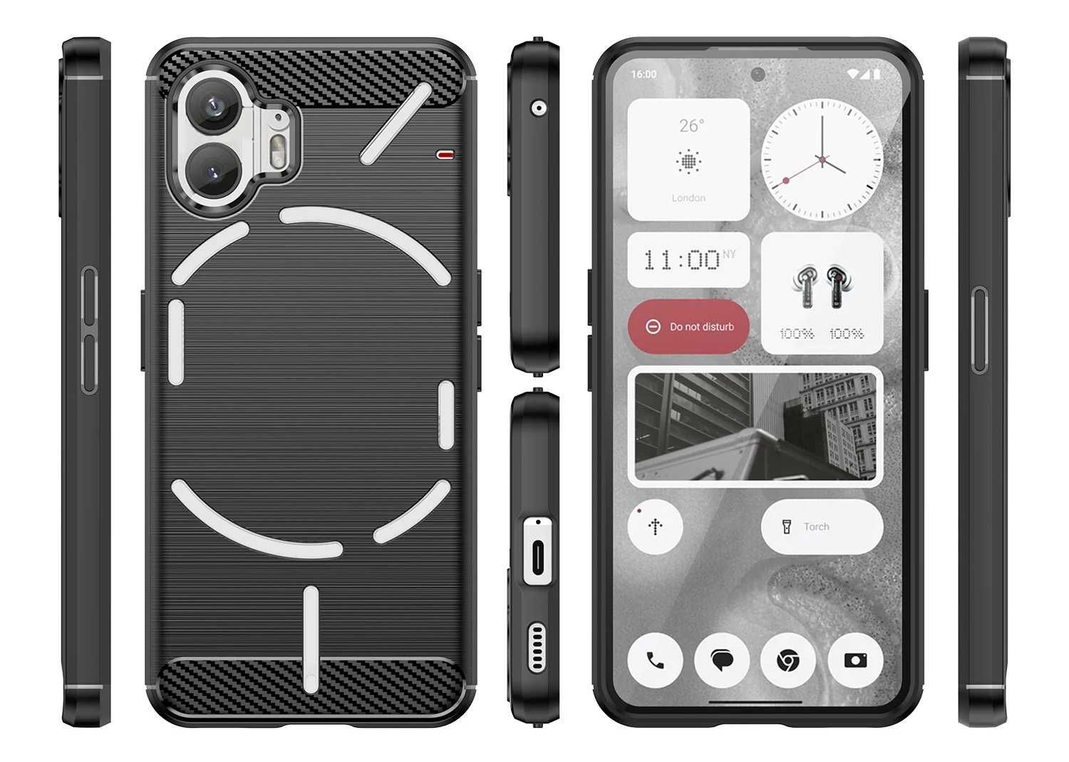 Nothing Phone 1 / Nothing Phone 2 - Удароустойчив Кейс Гръб CARBON