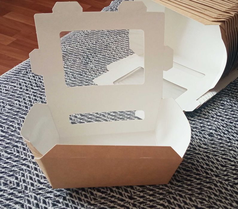 Бумажный контейнер. Ланчбокс из крафтбумаги. 22 штуки