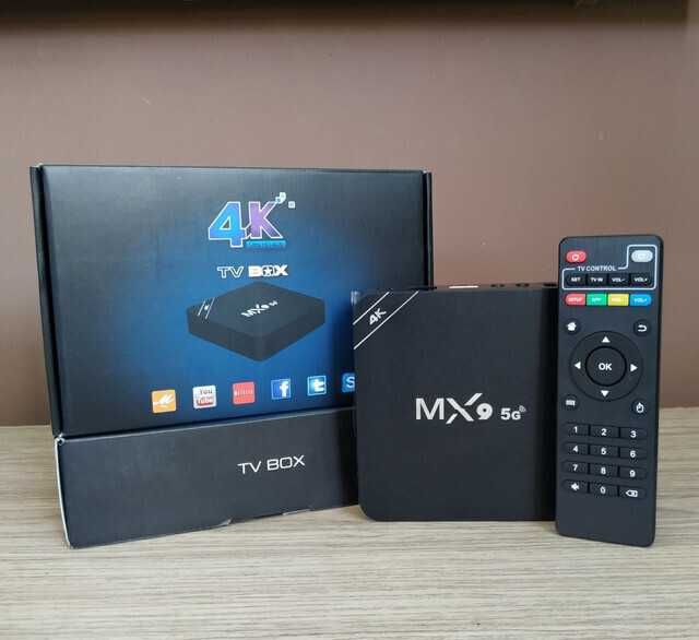 Нов MX9 TV box четириядрени 4K Android 8GB 128GB / Android TV 11, 9 5G