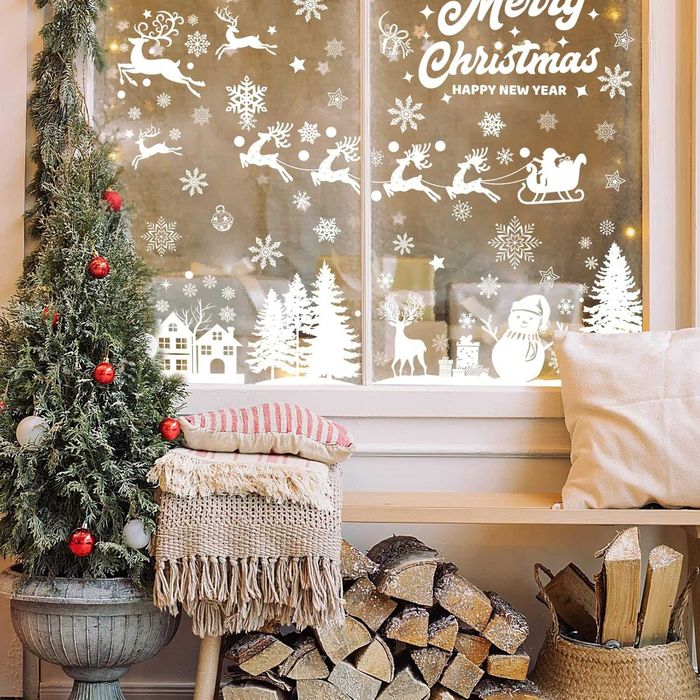 Set 9 coli autocolante 19x29cm, stickere pentru fereastra de Craciun