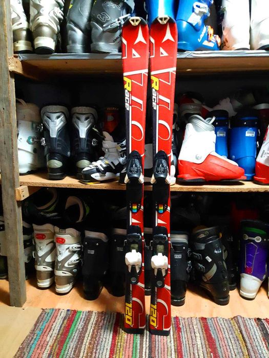 Schiuri copii 120 cm Atomic optional clapari schi bete casca set