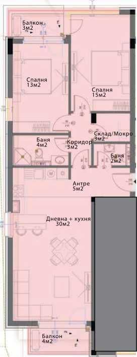 Продава се Тристаен апартамент в София, Модерно предградие - 118 кв.м за 1403 €/кв.м - Снимка #1