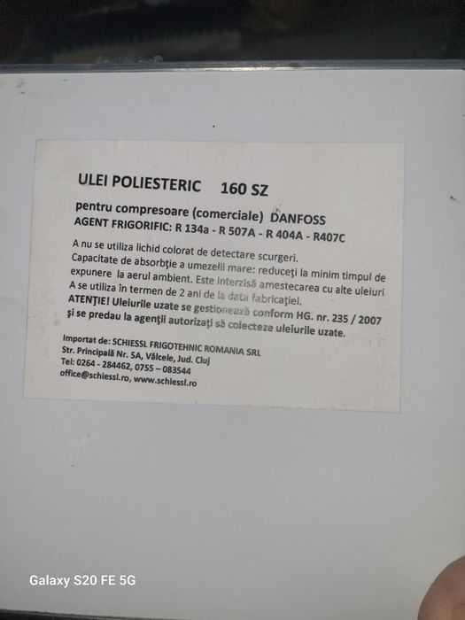 Ulei frigorific poliesteric Danfos