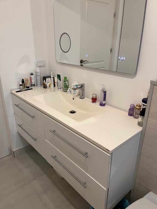 Set lavoar baie + oglinda + corp cu 4 sertare