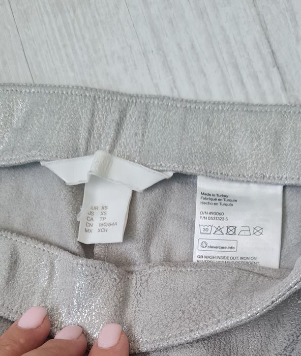 Pantaloni colanți elastici argintii eleganti damă mărimea S-M