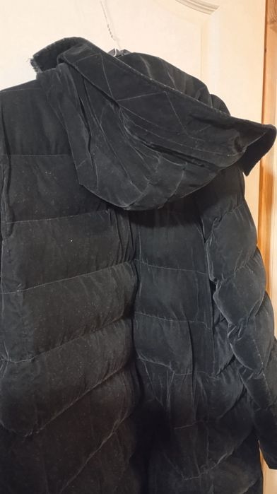 Черно зимно яке с качулка