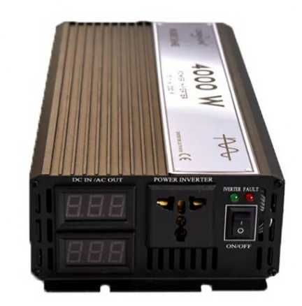 Invertor 4000 W 12V-220V, Protectie supratensiune, 32x15x8 cm, Negru