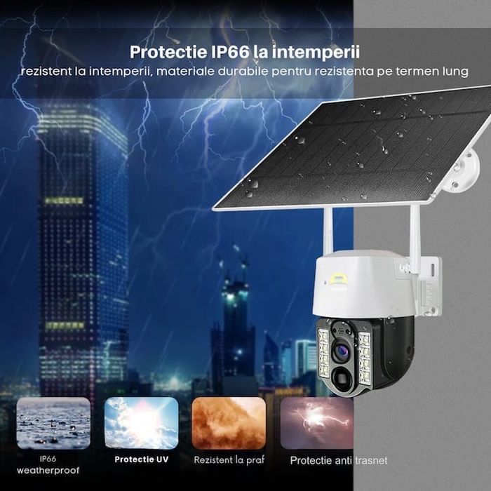 Camera supraveghere cu panou solar si cartela SIM 4G