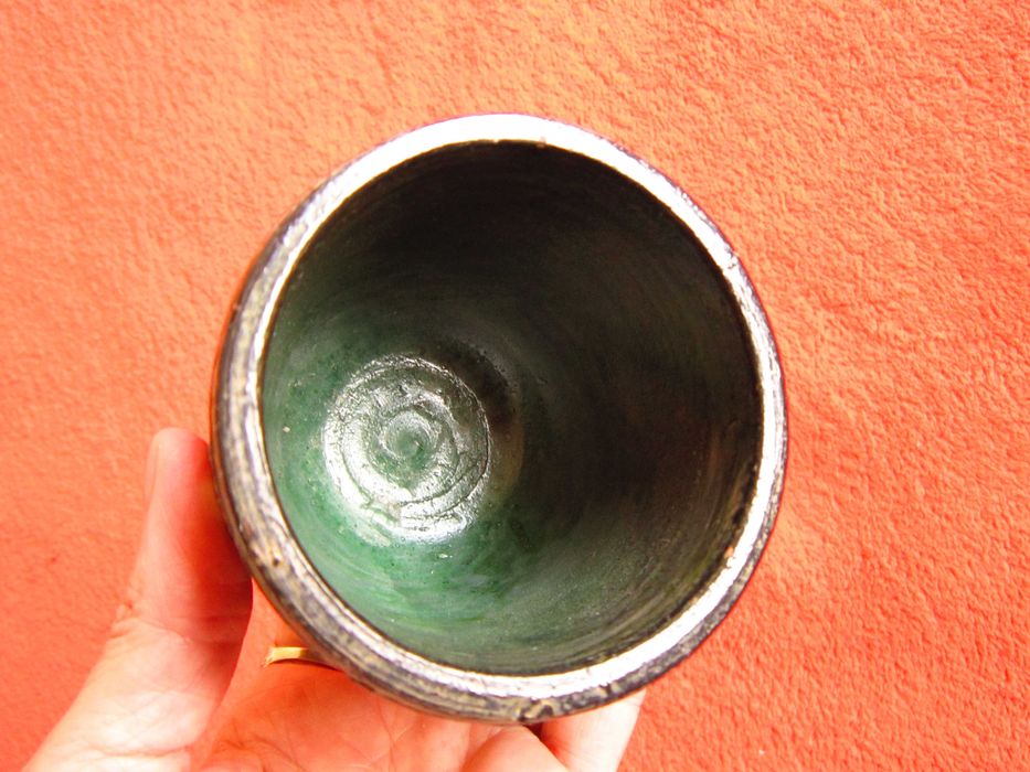 cadou inedit decoratiune vas ceramic portelanat vechi handmade Grecia