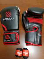Боксерские перчатки Sanabul 14 oz + бинты