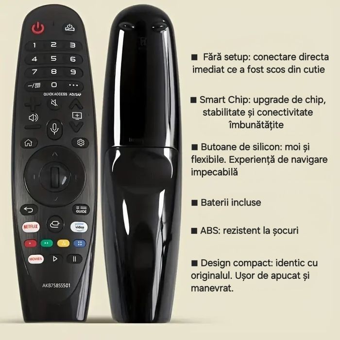 Telecomandă universală LG Magic Remote+baterii. Comenzi vocale+cursor.