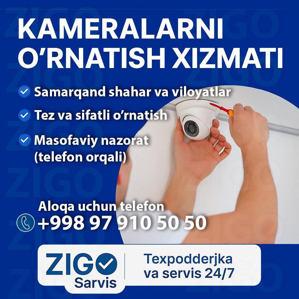Kameralar o'rnatish va Sotish