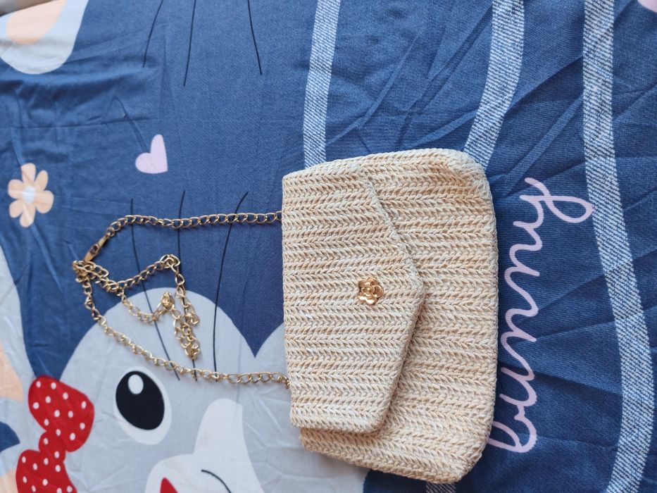 Poșetă mica bej cu maner
