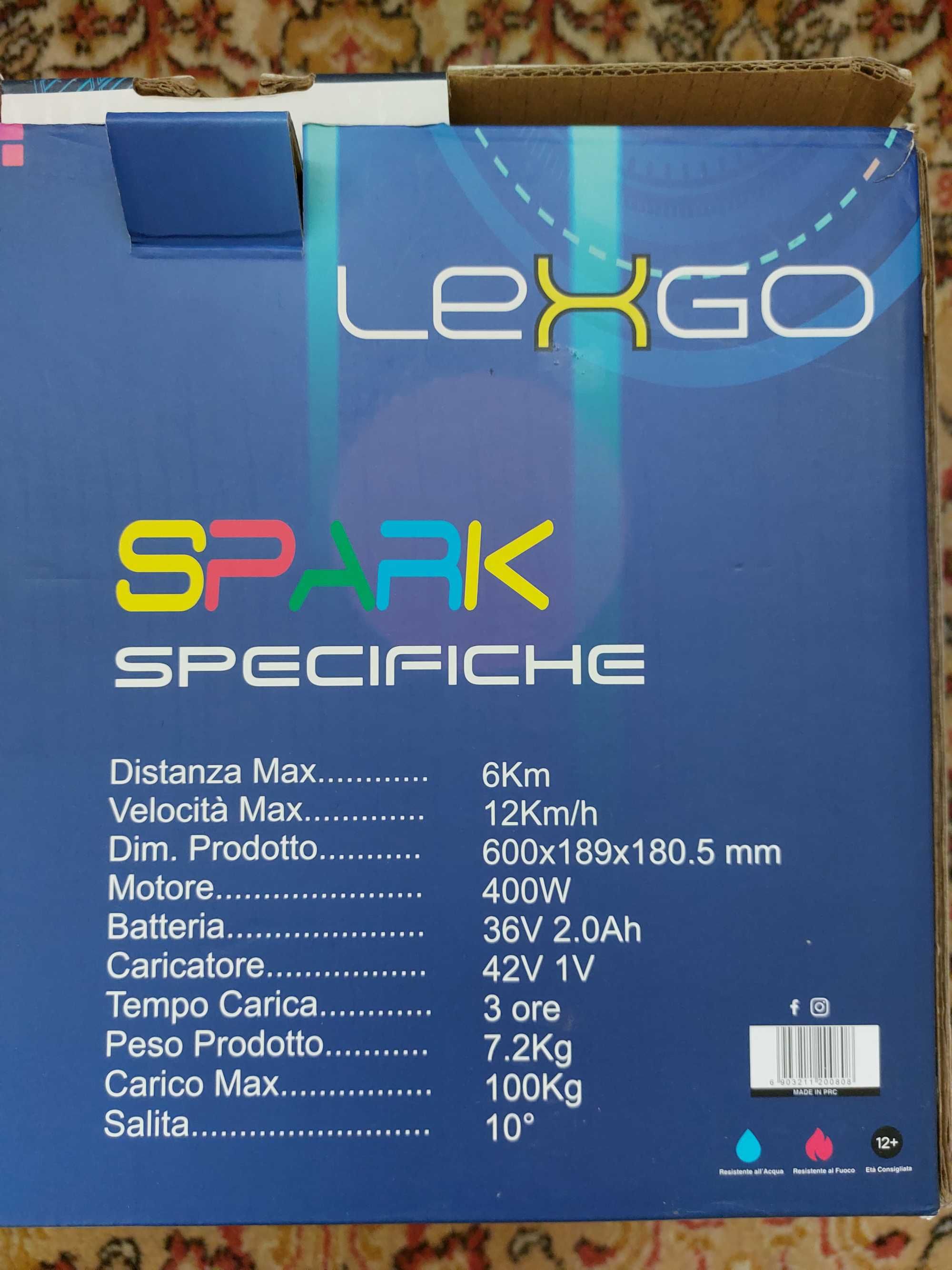 Hoverboard LexGo Spark,negru,Iluminare LED