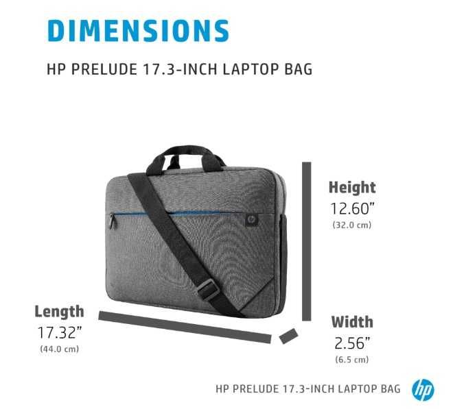 Geanta laptop HP, 17,3 inch, rezistenta la apa, usoara (370g), gri