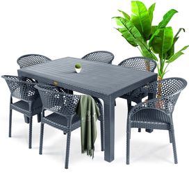 луксозен градински комплект маса с 6 стола/маси/стол/столове