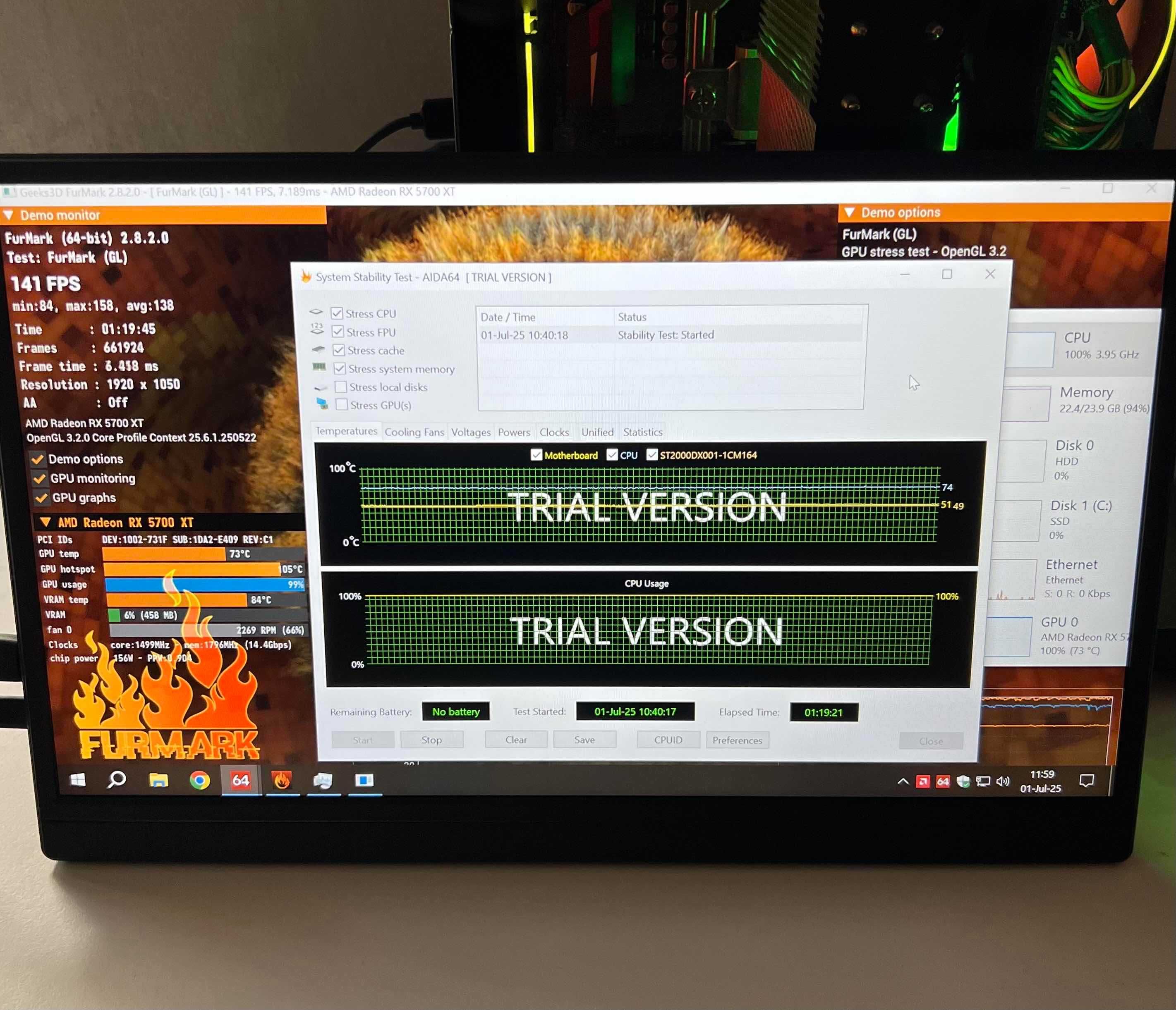 PC Gaming Ryzen 5 5600X | Placa video RX 5700 XT | 24 Gb Ram| RGB |Cs2