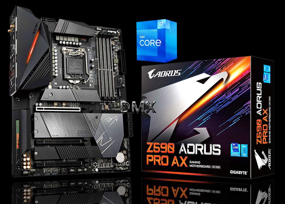 Мат плата Gigabyte z590 AORUS PRO AX WiFi 6 + Intel Core i7 11700k