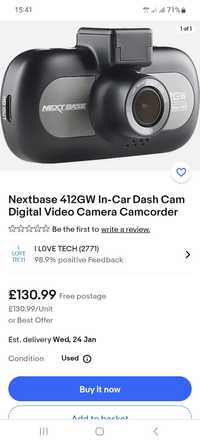 Nextbase 412GW In-Car Dash Cam
Digital Video Camera Camcorder