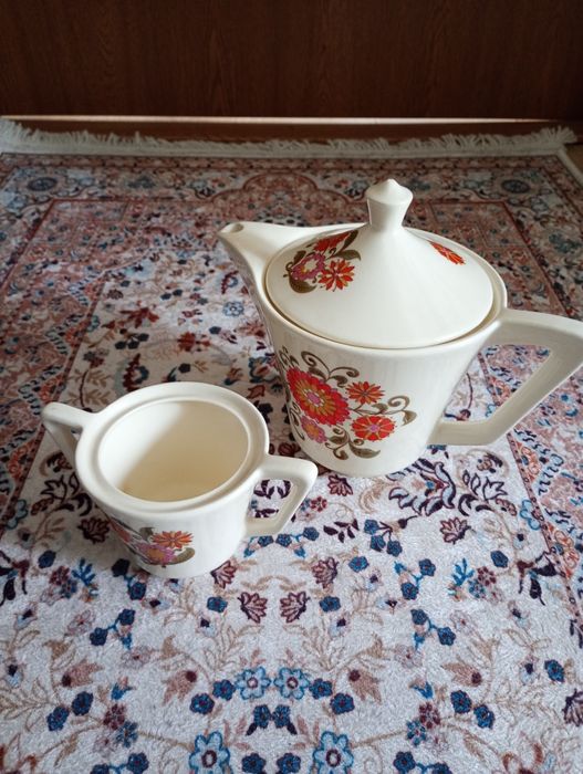 Ceainic + zaharniță ceramică