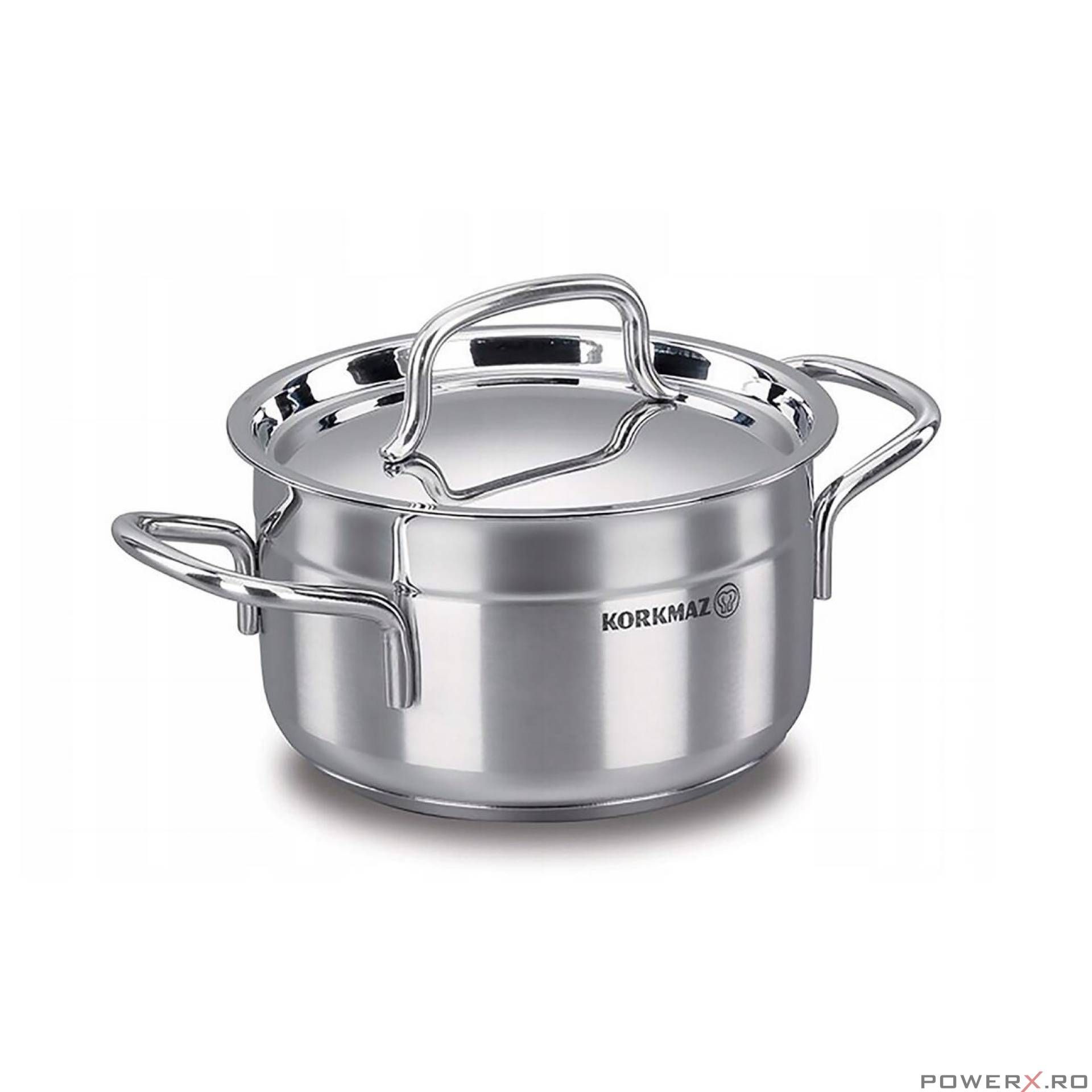 Oala cu capac din inox, 18x10cm 2.5litri, compatibila cu toate
