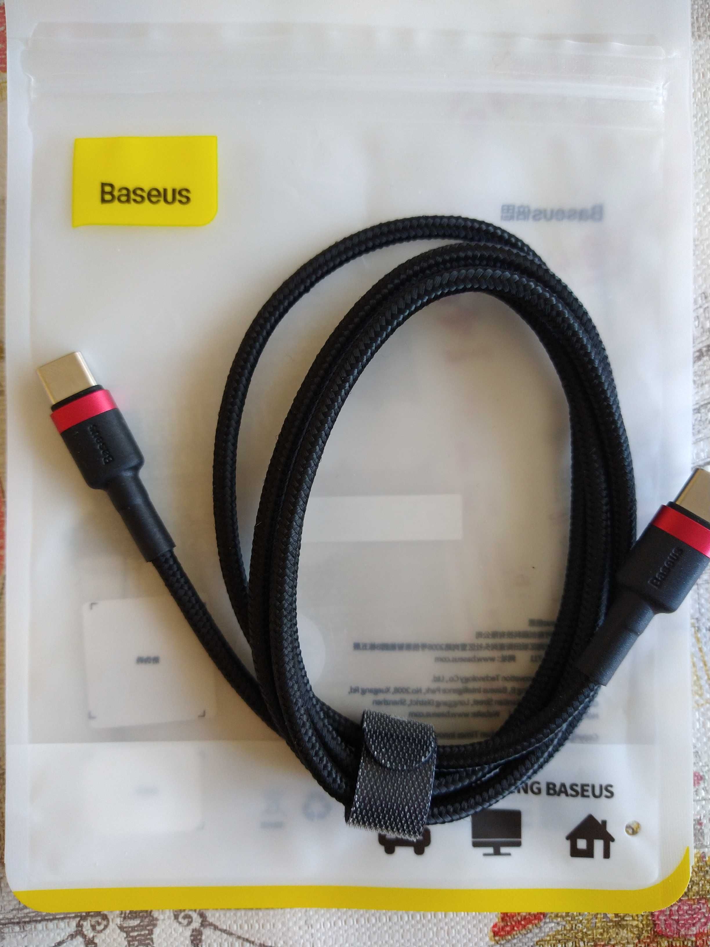 НОВИ! Baseus USB-C кабели 1м. с текстилна оплетка
