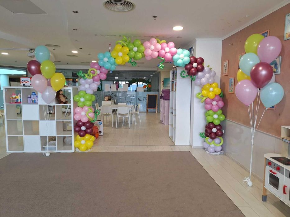 Арка от балони, Арка за откриване на магазин, Колони от Балони