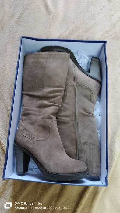 Сапоги из натуральной замши