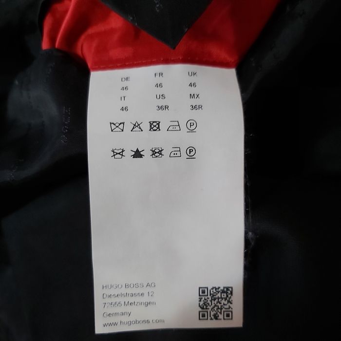 Sacou HUGO BOSS, din lână 100%, negru, mărimea 46