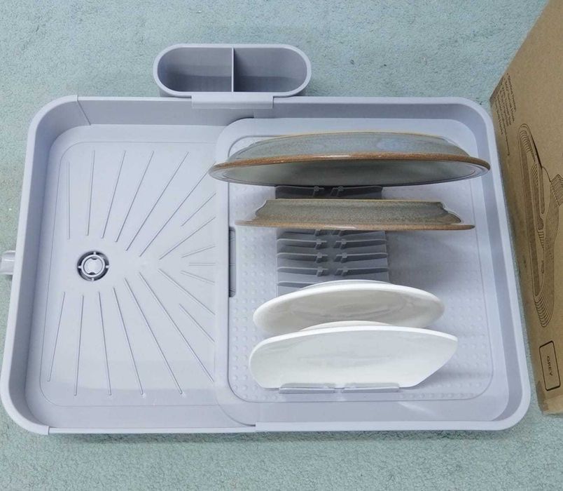 Scurgator de vase extensibil, plastic, gri deschis si gri inchis