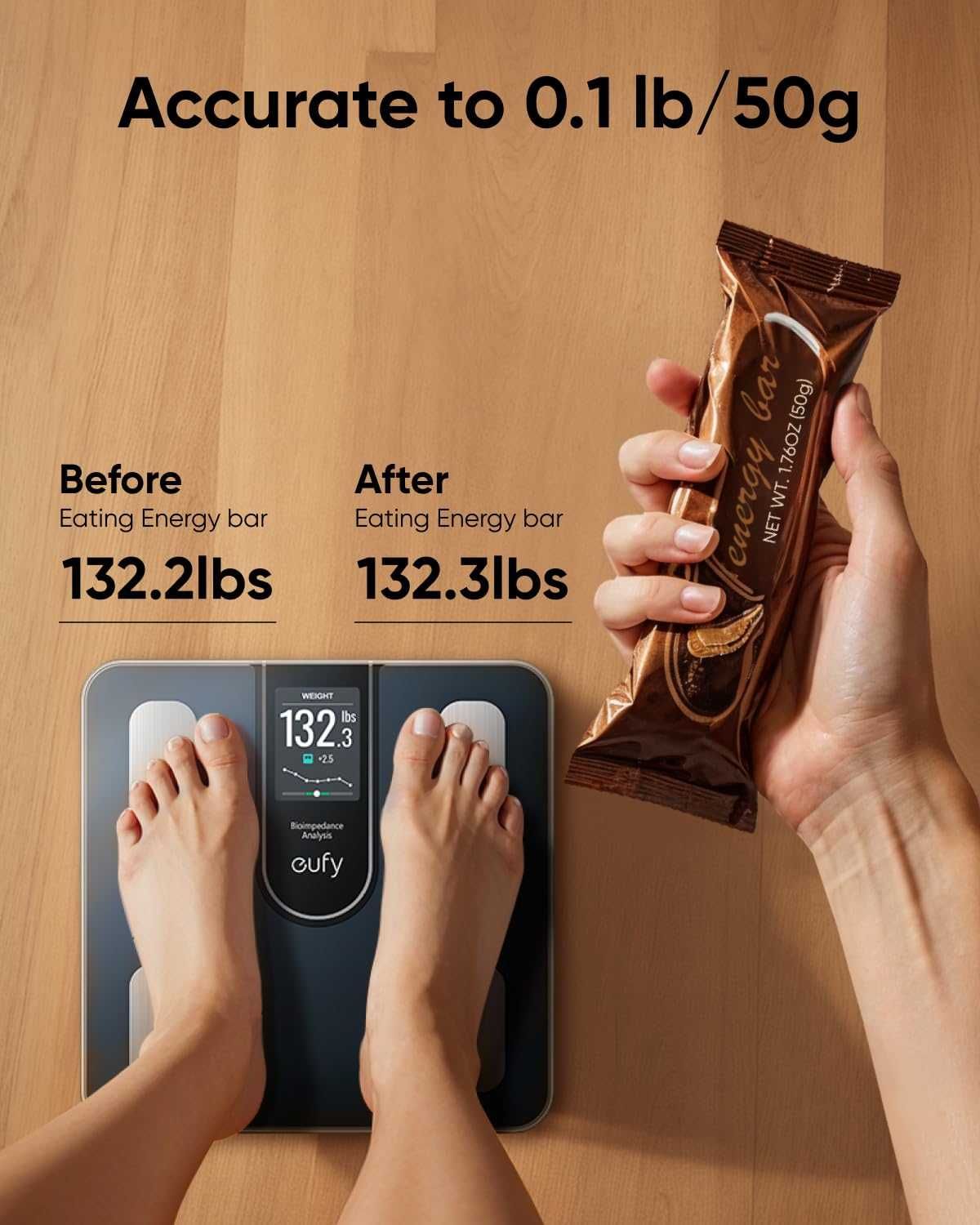 eufy Smart Personal Scale C20,цифрова везна,с Bluetooth,16 параметъра