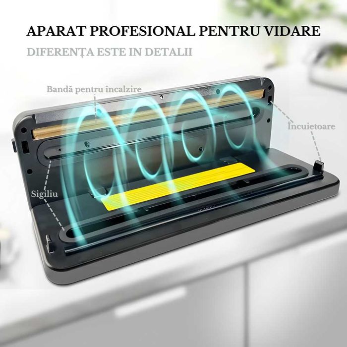 Aparat de Vidat Alimente Profesional cu Display LED,5 Moduri de Vidare
