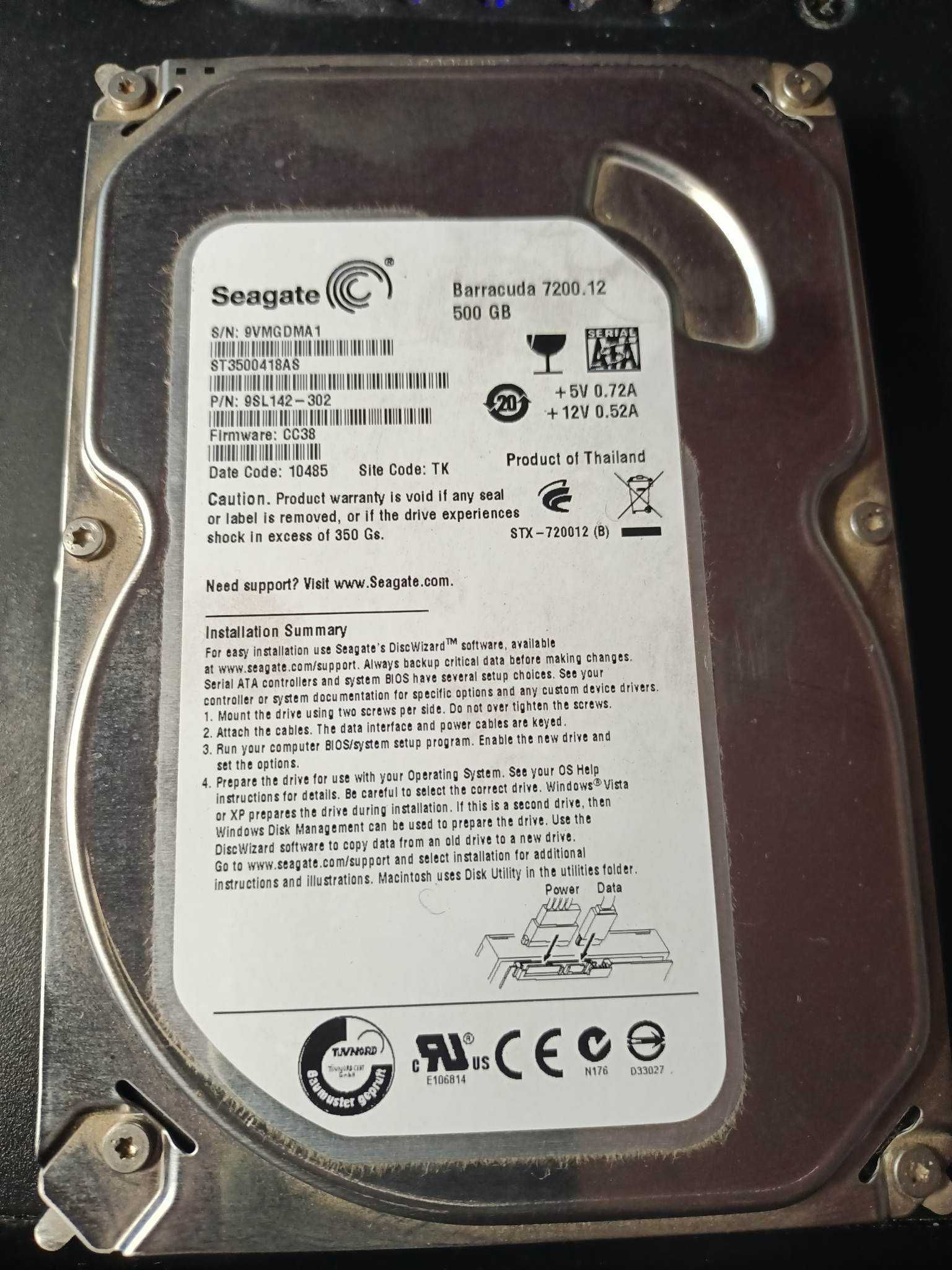 3 Harduri SATA Toshiba si Seagate 500G , Western D 250G