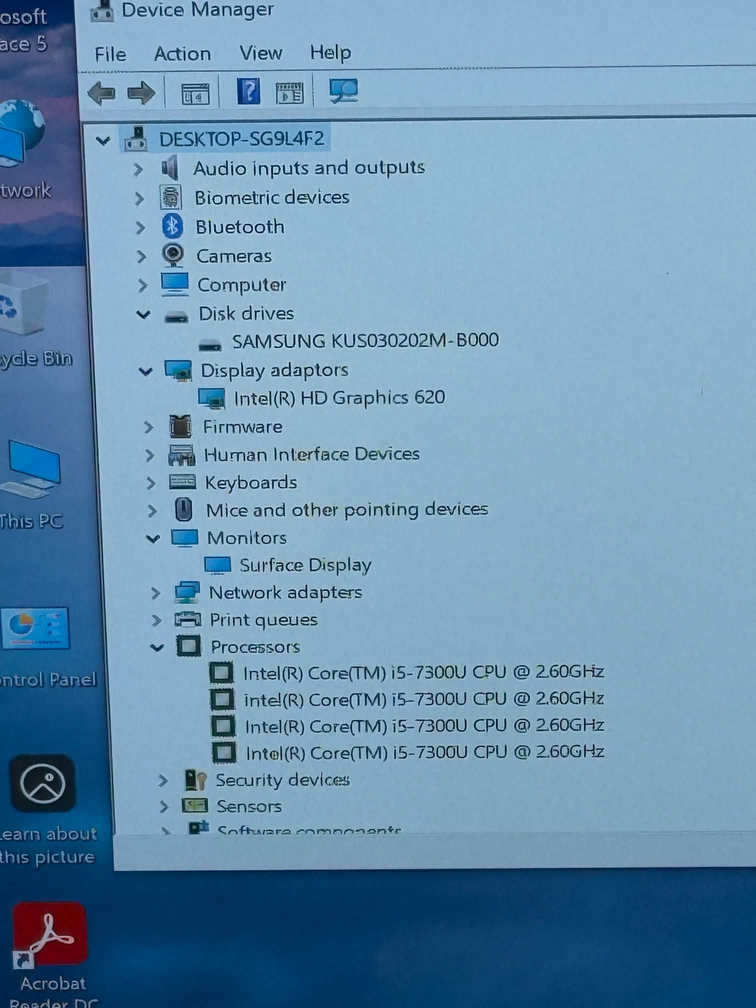 Microsoft Surface Pro 5 i5 7th/8RAM/256SSD