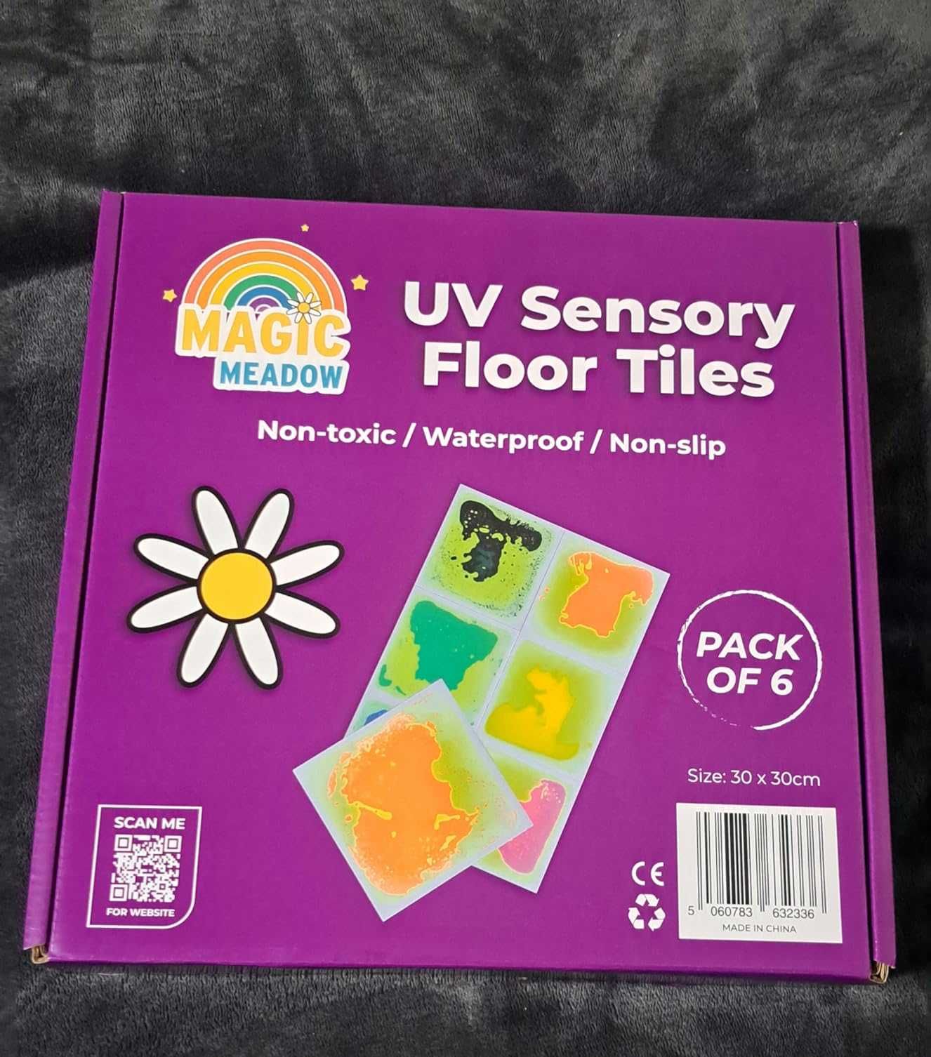 MagicMeadow 6 UV течни подови плочки, успокояваща играчка за деца