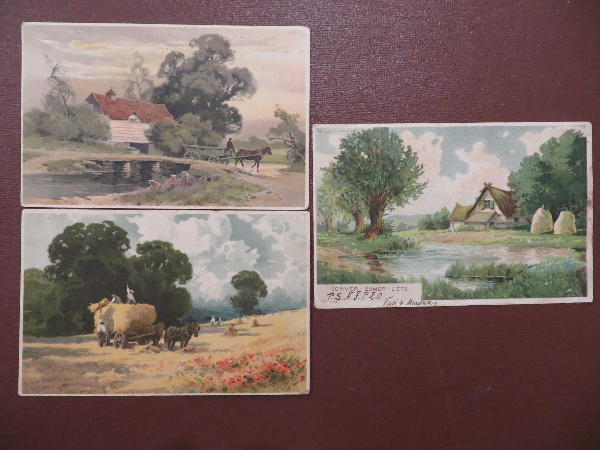 22 carti postale ilustrate scene bucolice 1908-1911