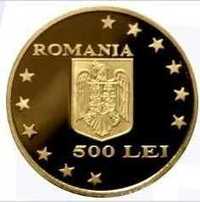 RARITATE! Moneda BNR 500 lei AUR, Aderarea Romaniei la UE, DOAR 250 ex