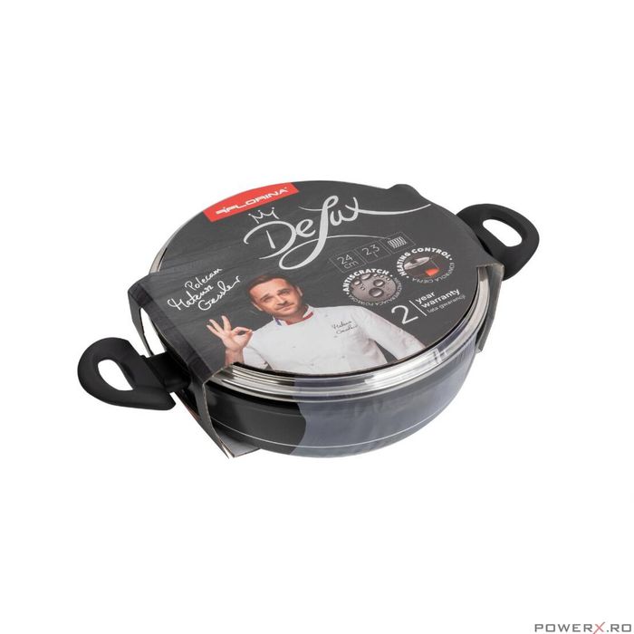 Oala joasa din aluminiu forjat, cu capac, 24cm, 2.3L, invelis