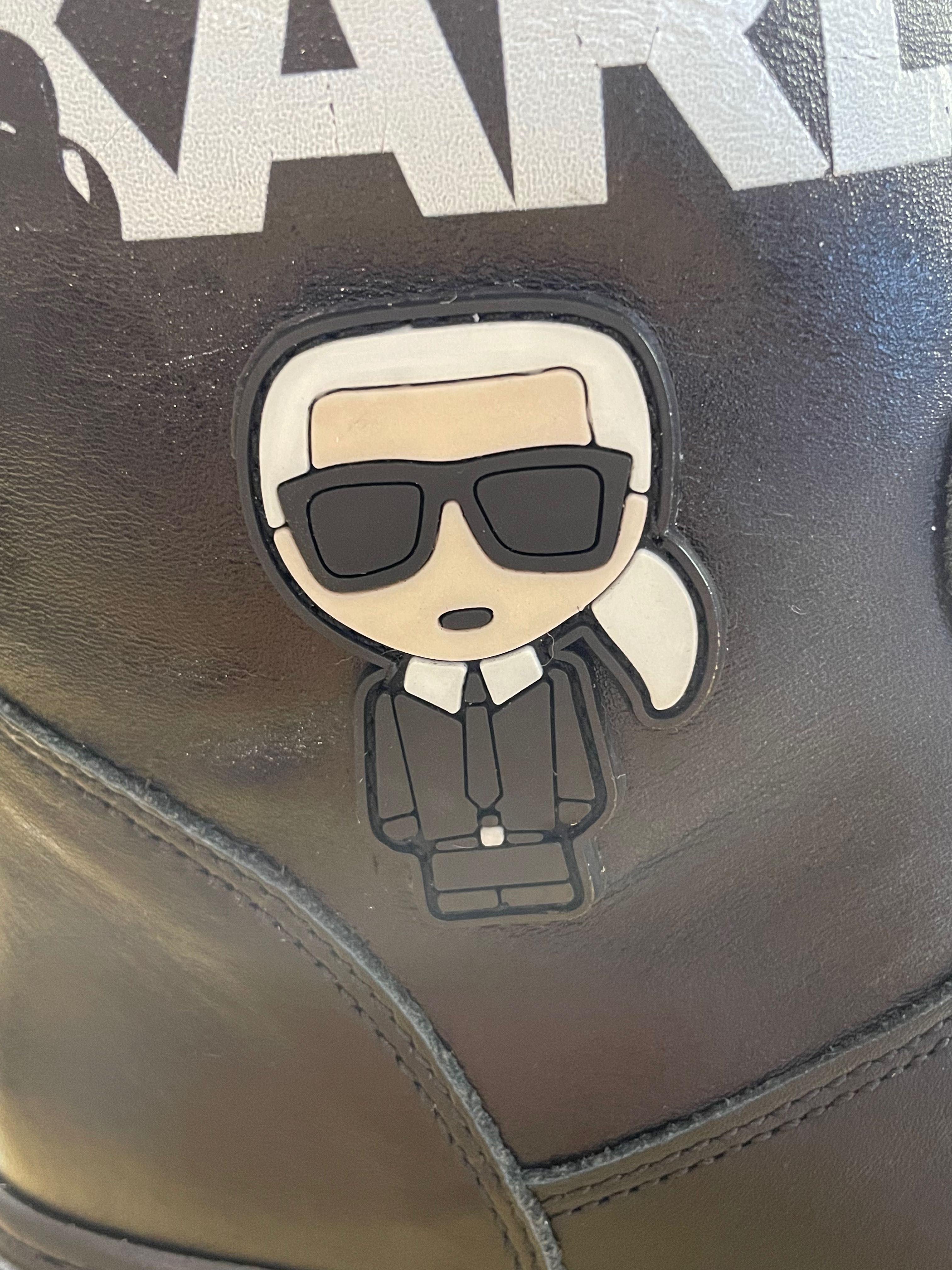 Чисто нови детски зимни ботуши от естествена кожа Karl Lagerfeld