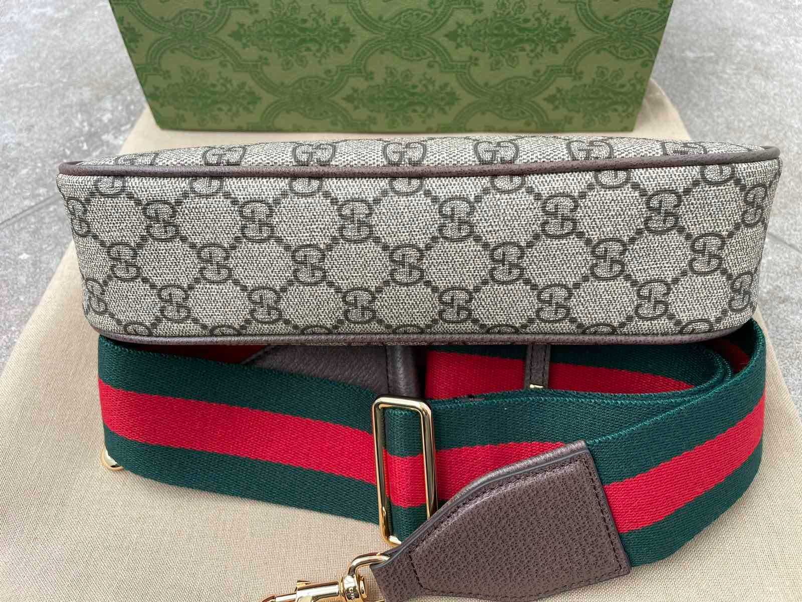 Gucci Малка Чанта Ophidia Гучи Кафяв Canvas Златно Лого Оригинална