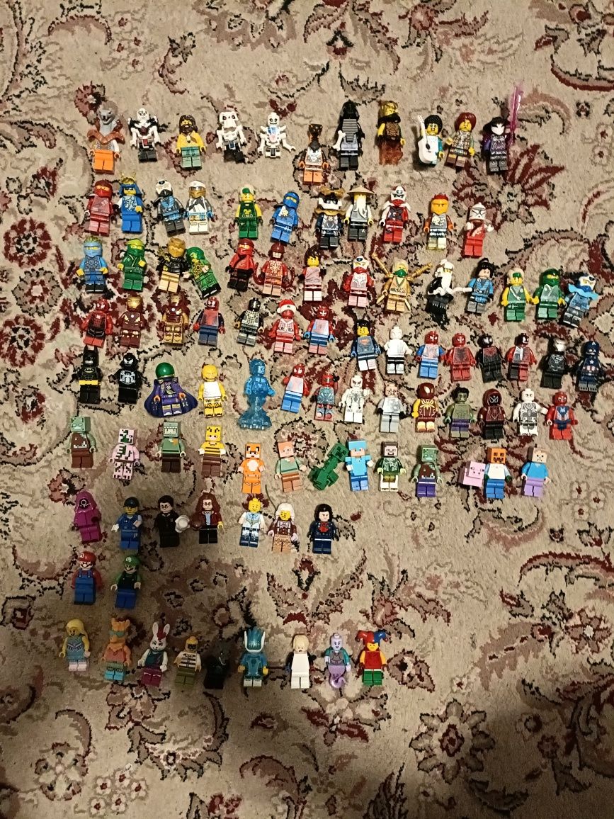 Minifigurine lego Ninjago, Marvel super eroi, Minecraft, squid,Mario