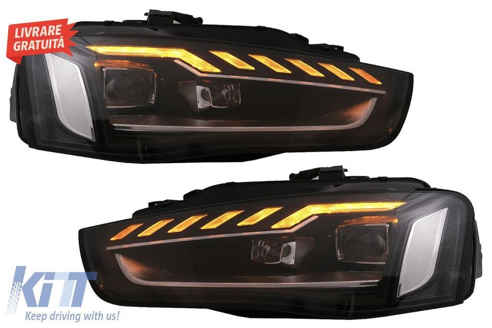 Faruri Full LED Audi A4 B8.5 Facelift  (2012-2015) Negru Semnal Dinamic A4 B9.5 De- livrare gratuita